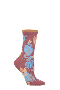 Ladies 1 Pair Thought Palm Leaf Bamboo and Organic Cotton Socks